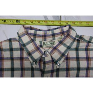 LL Bean Flannel Button Down Plaid Long Sleeve Shirt Men's Size XXL
